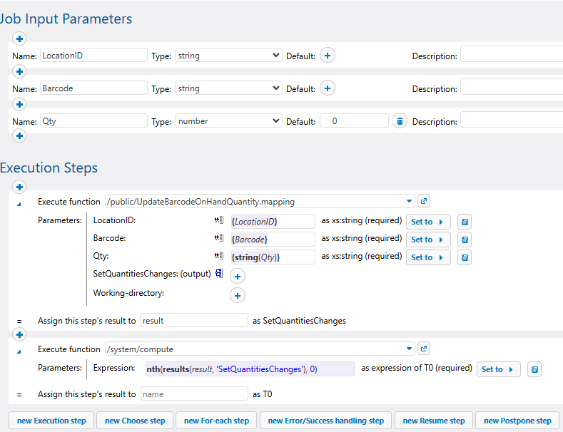 FlowForce job parameters for mobile app
