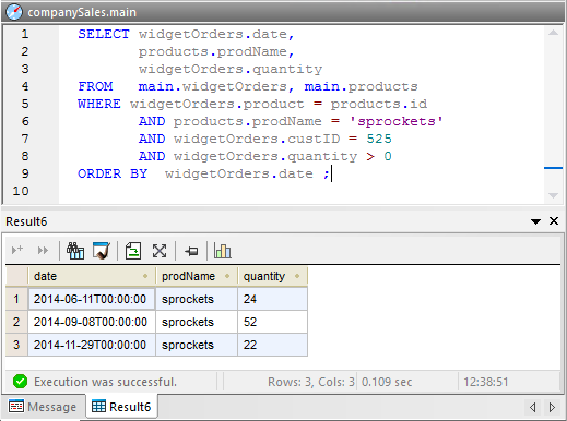 A SQL query that joins data from several tables without parameters