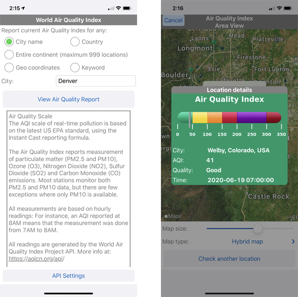 A mobile app to report air quality index readings, written by a citizen developer