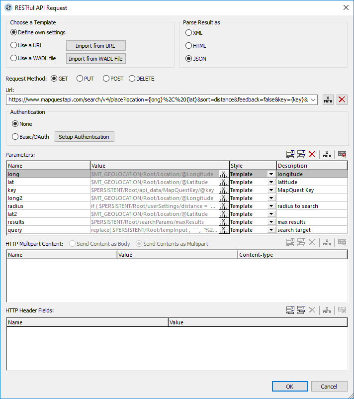 MobileTogether configuration for a second REST request for additional data