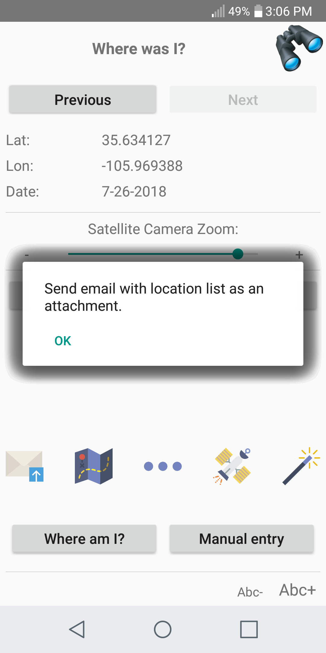 A pop-up Help message as seen in the Android version of a MobileTogether app