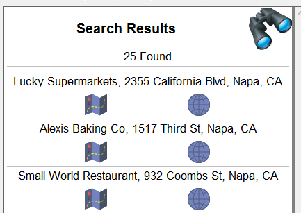 User view of the external JSON data in the MobileTogether app