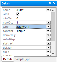 XMLSchema type definition for the Asset element of the upload model