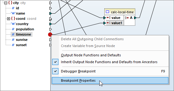 Modifying the breakpoint properties