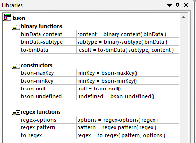 MapForce includes built-in functions to manipulate BSON data