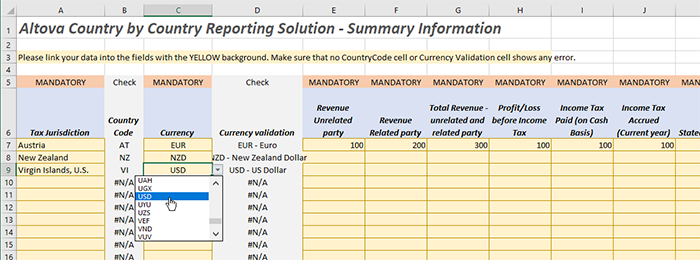 CbC Excel to XML Template