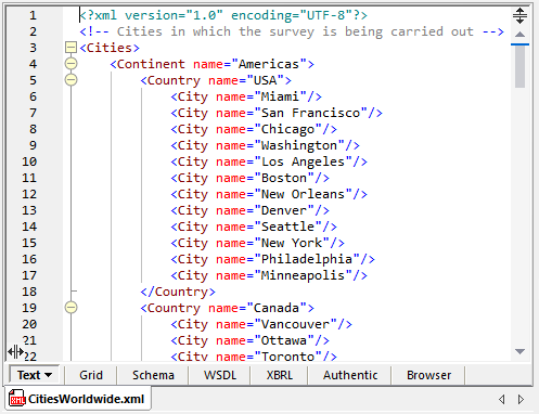 Hierarchical data in an XML file for use in software design templates