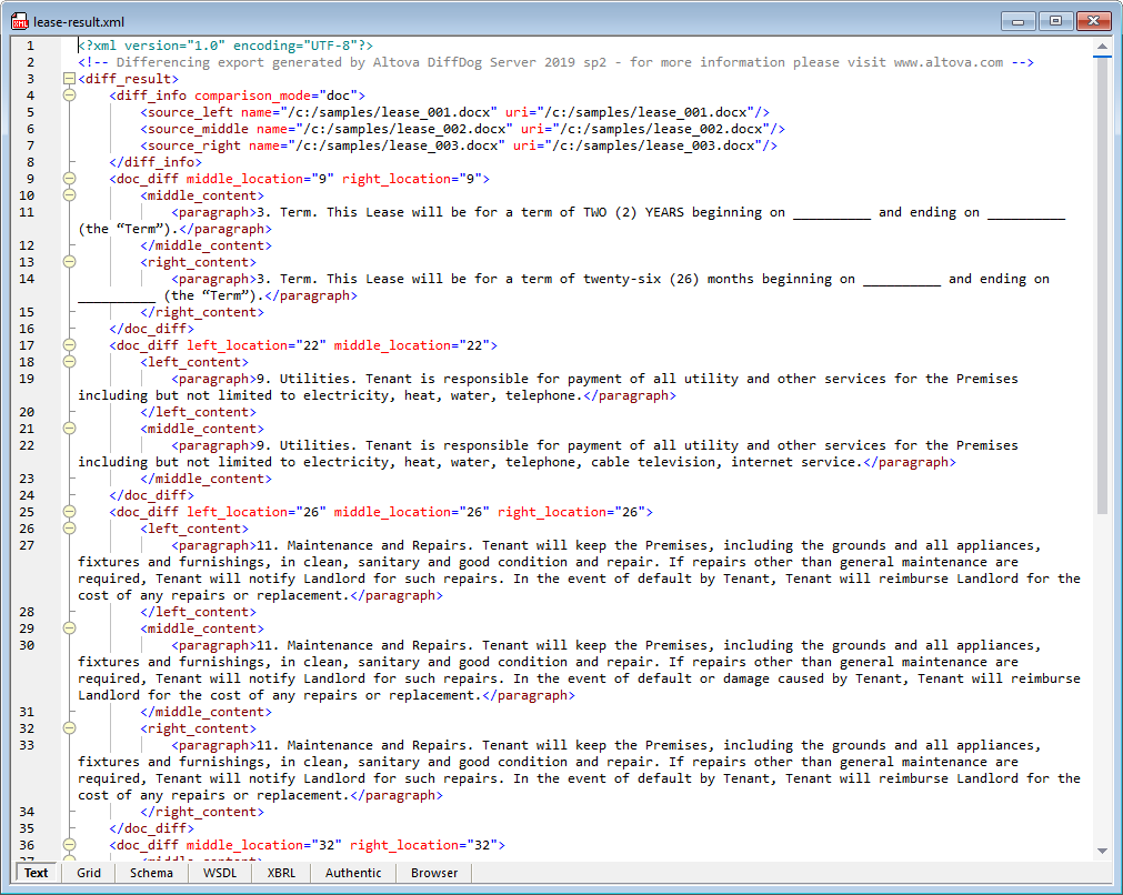 Automate Word document comparison: result of 3-way comparison