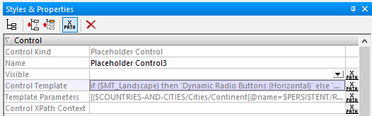 Properties of a Placeholder for software design templates