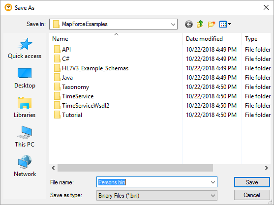 Save binary output created by data mapping protocol buffers