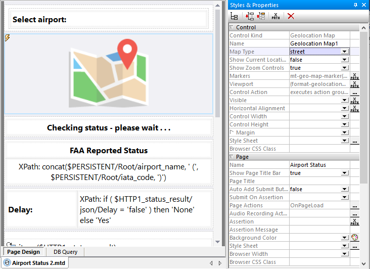 Integrate maps into mobile apps using the MobileTogether Designer visual tool