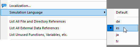 Selecting a simulation language to validate localization results