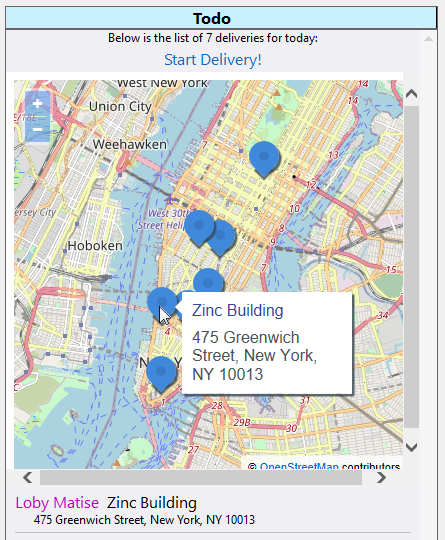 Map markers and label text constructed by the user function