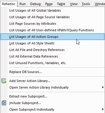 List all usages of an app design component