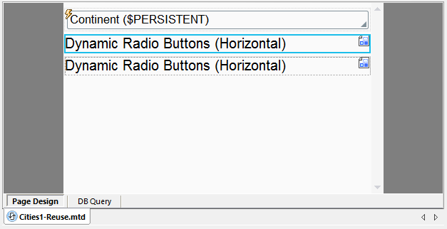 Placeholders for software design templates in the MobileTogether app design window