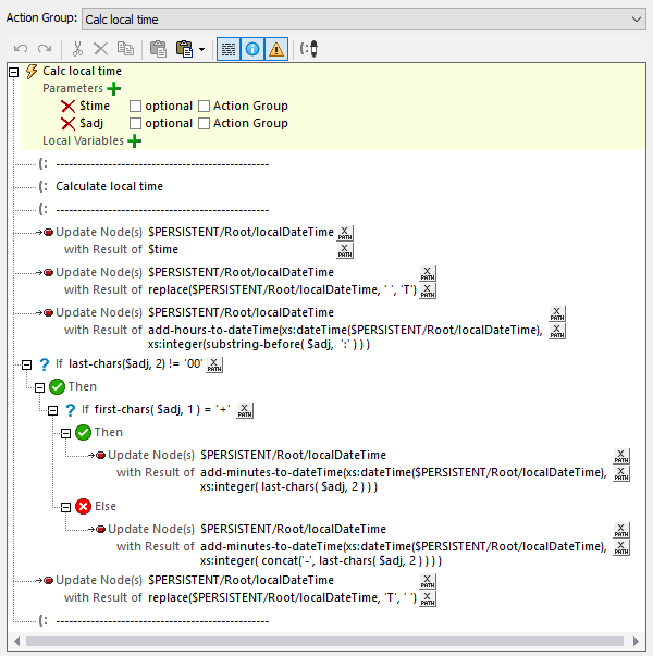 Programming techniques for mobile development: defining parameters for a subroutine