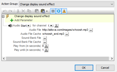 Action to play sound for cross-platform mobile apps