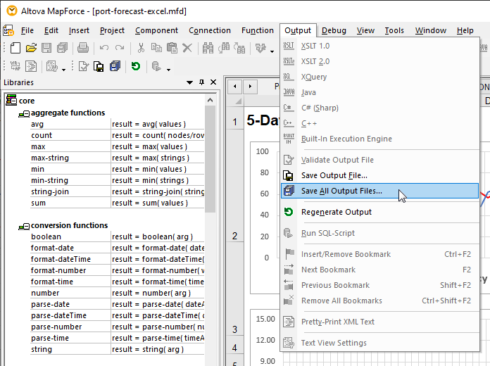 Saving the Web service data integration output files