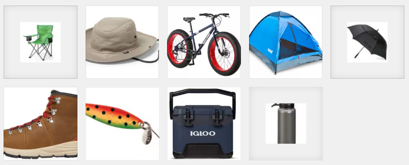 Images for the product catalog, stored separately from the database.