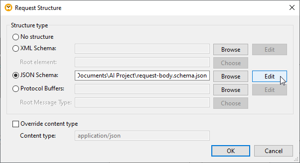 Defining the structure of the AI-based Database Image Classification Web service function