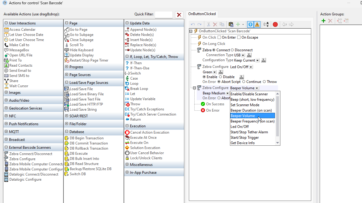 Building an app for barcode scanners in MobileTogether