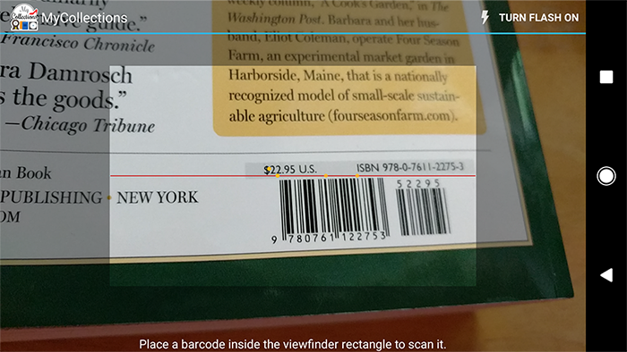 Scan barcode from app