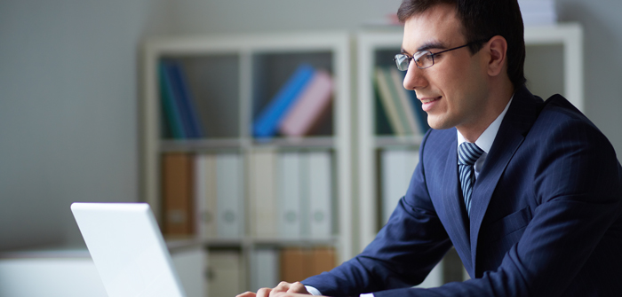man working on laptop