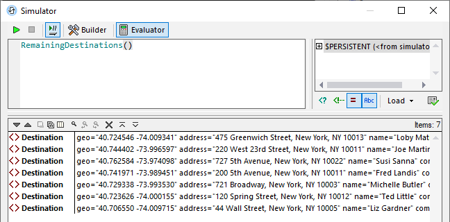 Evaluating the RemainingDestinations() function