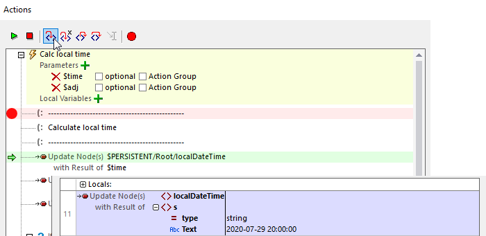 The first action perfromed by the subroutine