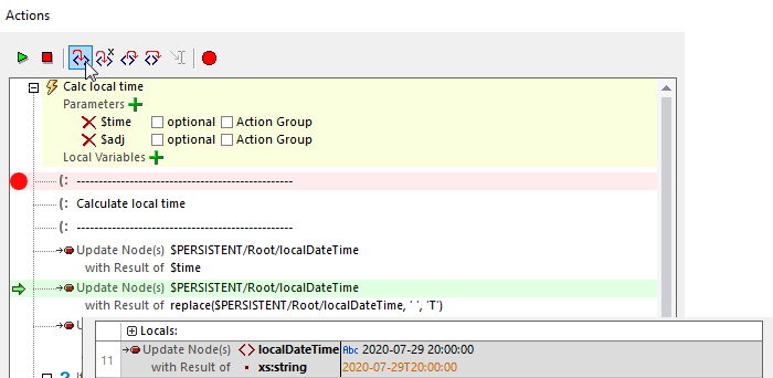 Modification of the dateTime string