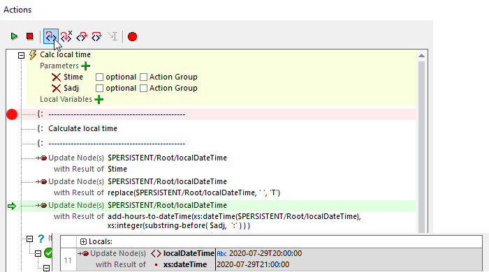 Add hours from the adjustment