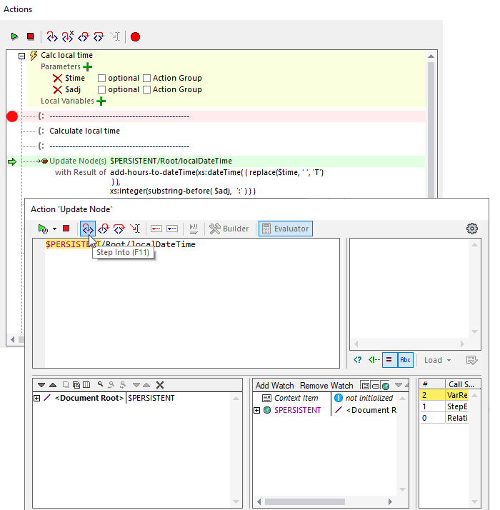 Evaluating an expression during mobile app debugging