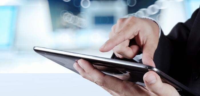 person using a tablet