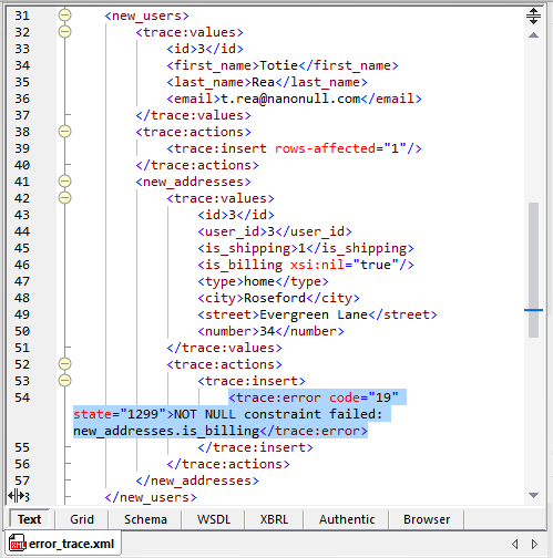 Trace file logging errors during database exception handling