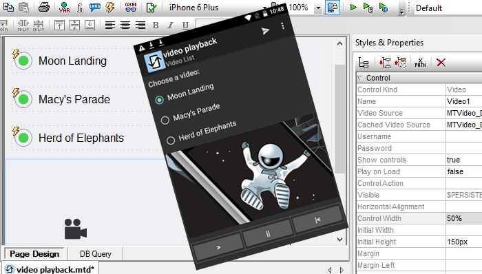 Video and audio for mobile apps