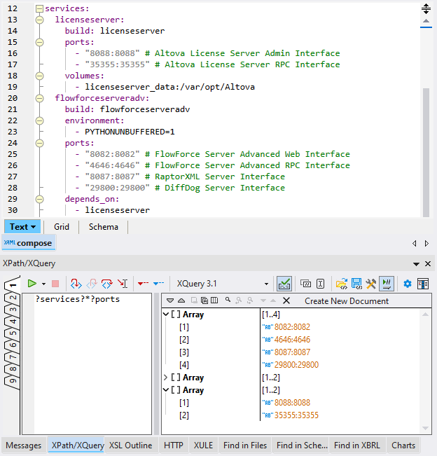 Query YAML with XQuery in XMLSpy